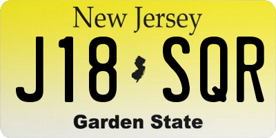 NJ license plate J18SQR