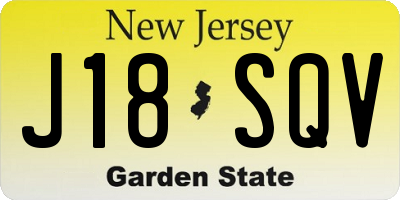 NJ license plate J18SQV