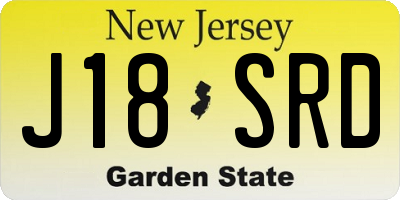 NJ license plate J18SRD
