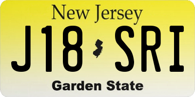 NJ license plate J18SRI
