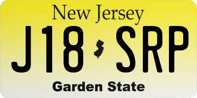 NJ license plate J18SRP
