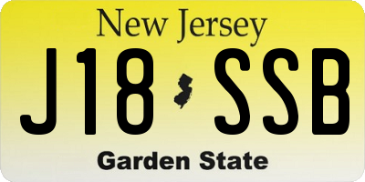 NJ license plate J18SSB