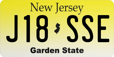 NJ license plate J18SSE