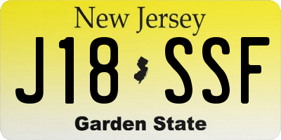 NJ license plate J18SSF