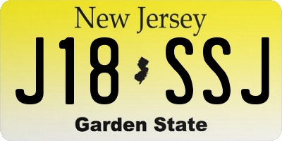 NJ license plate J18SSJ
