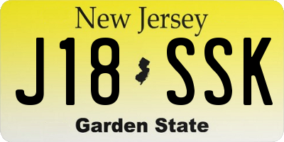 NJ license plate J18SSK