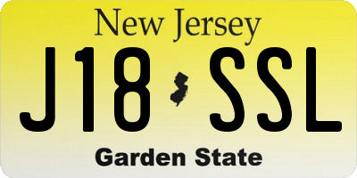 NJ license plate J18SSL