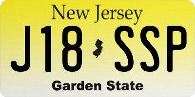NJ license plate J18SSP