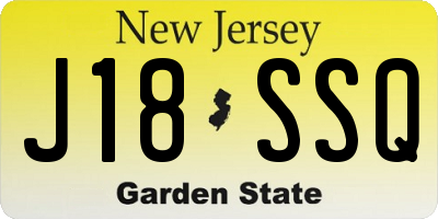 NJ license plate J18SSQ