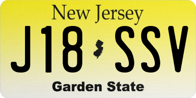 NJ license plate J18SSV