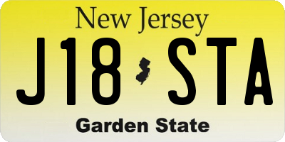 NJ license plate J18STA