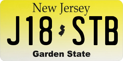 NJ license plate J18STB