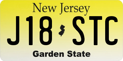 NJ license plate J18STC