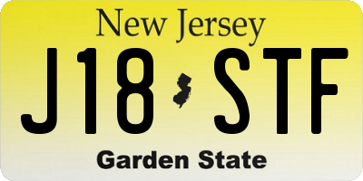 NJ license plate J18STF
