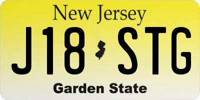 NJ license plate J18STG