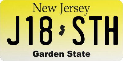 NJ license plate J18STH
