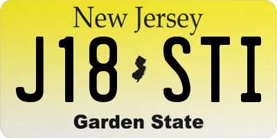 NJ license plate J18STI