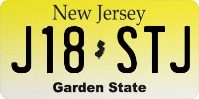 NJ license plate J18STJ