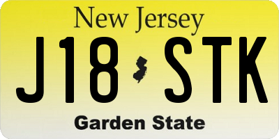 NJ license plate J18STK
