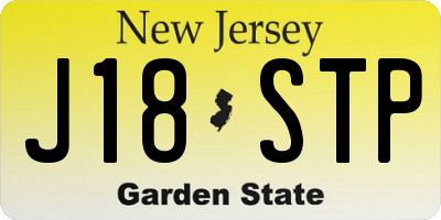 NJ license plate J18STP