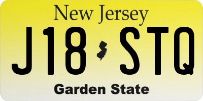 NJ license plate J18STQ