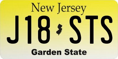 NJ license plate J18STS