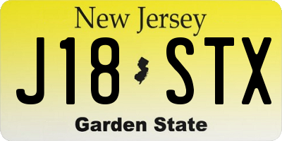 NJ license plate J18STX