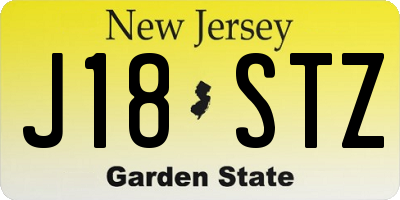 NJ license plate J18STZ