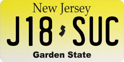 NJ license plate J18SUC