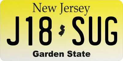 NJ license plate J18SUG