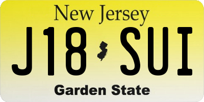 NJ license plate J18SUI