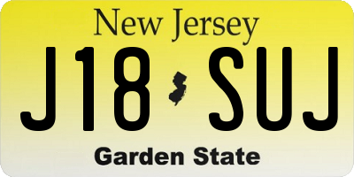 NJ license plate J18SUJ