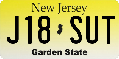 NJ license plate J18SUT