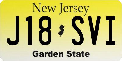 NJ license plate J18SVI
