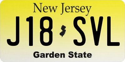 NJ license plate J18SVL