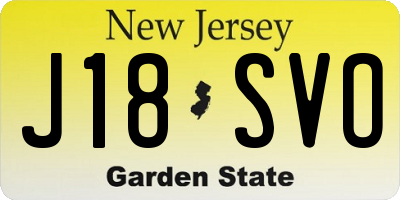 NJ license plate J18SVO