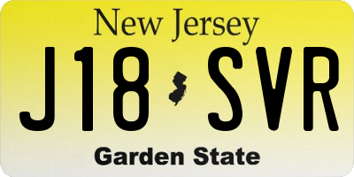 NJ license plate J18SVR