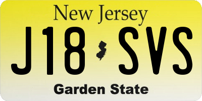 NJ license plate J18SVS