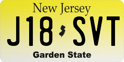 NJ license plate J18SVT