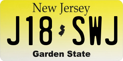 NJ license plate J18SWJ