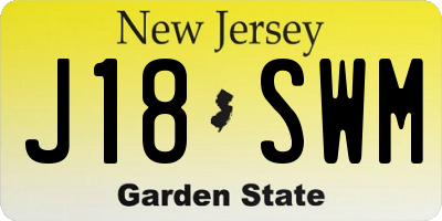 NJ license plate J18SWM
