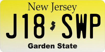 NJ license plate J18SWP