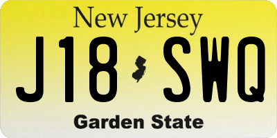 NJ license plate J18SWQ
