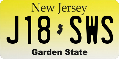 NJ license plate J18SWS