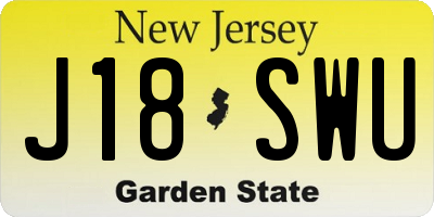 NJ license plate J18SWU
