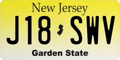 NJ license plate J18SWV