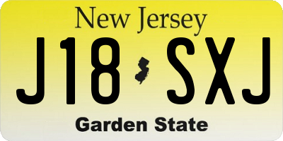 NJ license plate J18SXJ