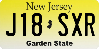 NJ license plate J18SXR