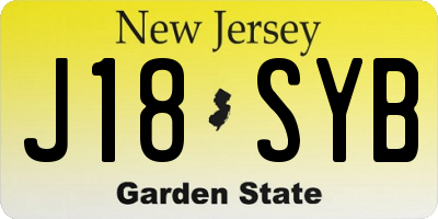 NJ license plate J18SYB
