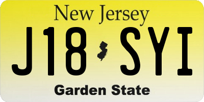 NJ license plate J18SYI